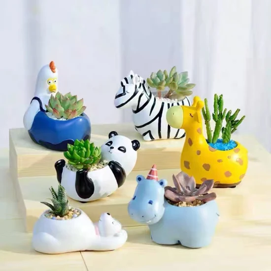 Maceta pequeña creativa de dibujos animados para el hogar, decoración de micropaisaje, Animal PEQUEÑO corcho, maceta para plantas suculentas